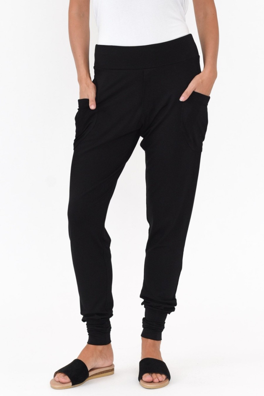 Clothing Lou Lou Pants | Gaga Black Bamboo Sweat Pant