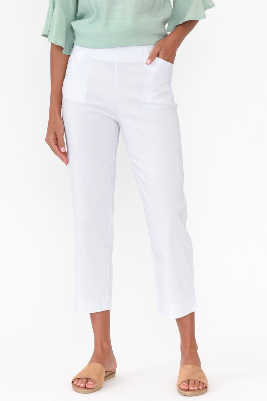 Clothing Threadz Pants | Cody White Straight Leg Stretch Pant