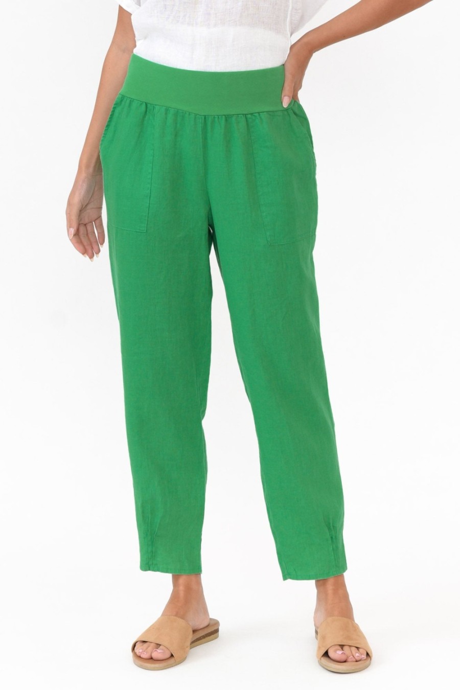 Clothing Gordon Smith Pants | Tatum Green Linen Pant