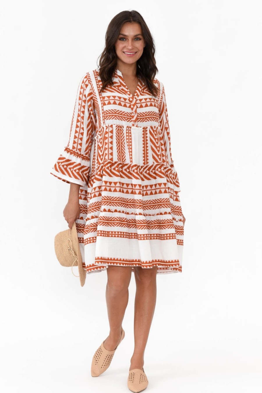 Clothing Joop u0026 Gypsy Cotton Dresses | Antonia Rust Embroidered Cotton Dress