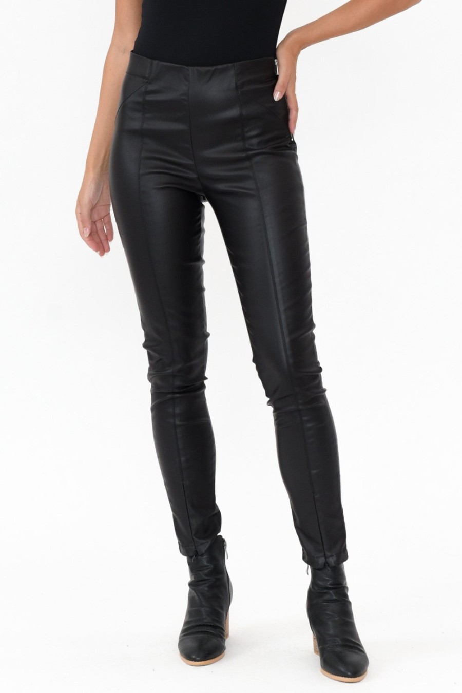 Clothing Fate Becker Pants | Past Black Wet Look Pant