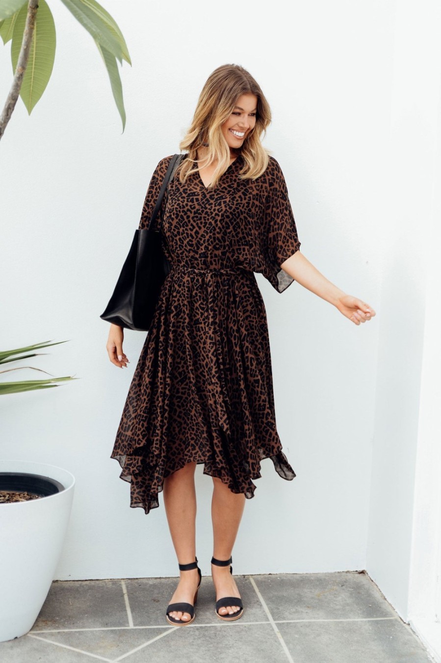 Clothing Fate Becker Maxi Dresses | Beside You Brown Animal Dress