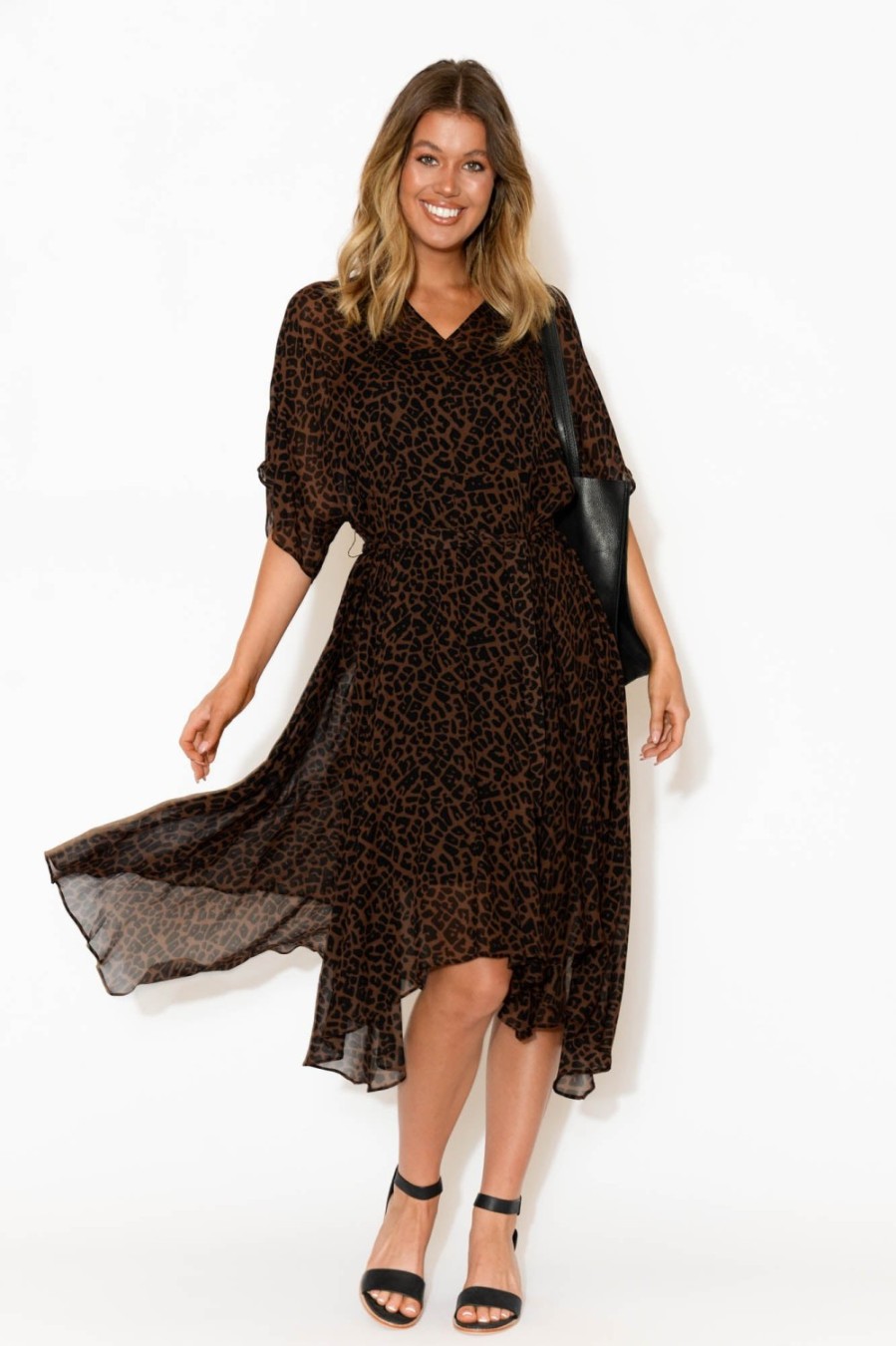 Clothing Fate Becker Maxi Dresses | Beside You Brown Animal Dress