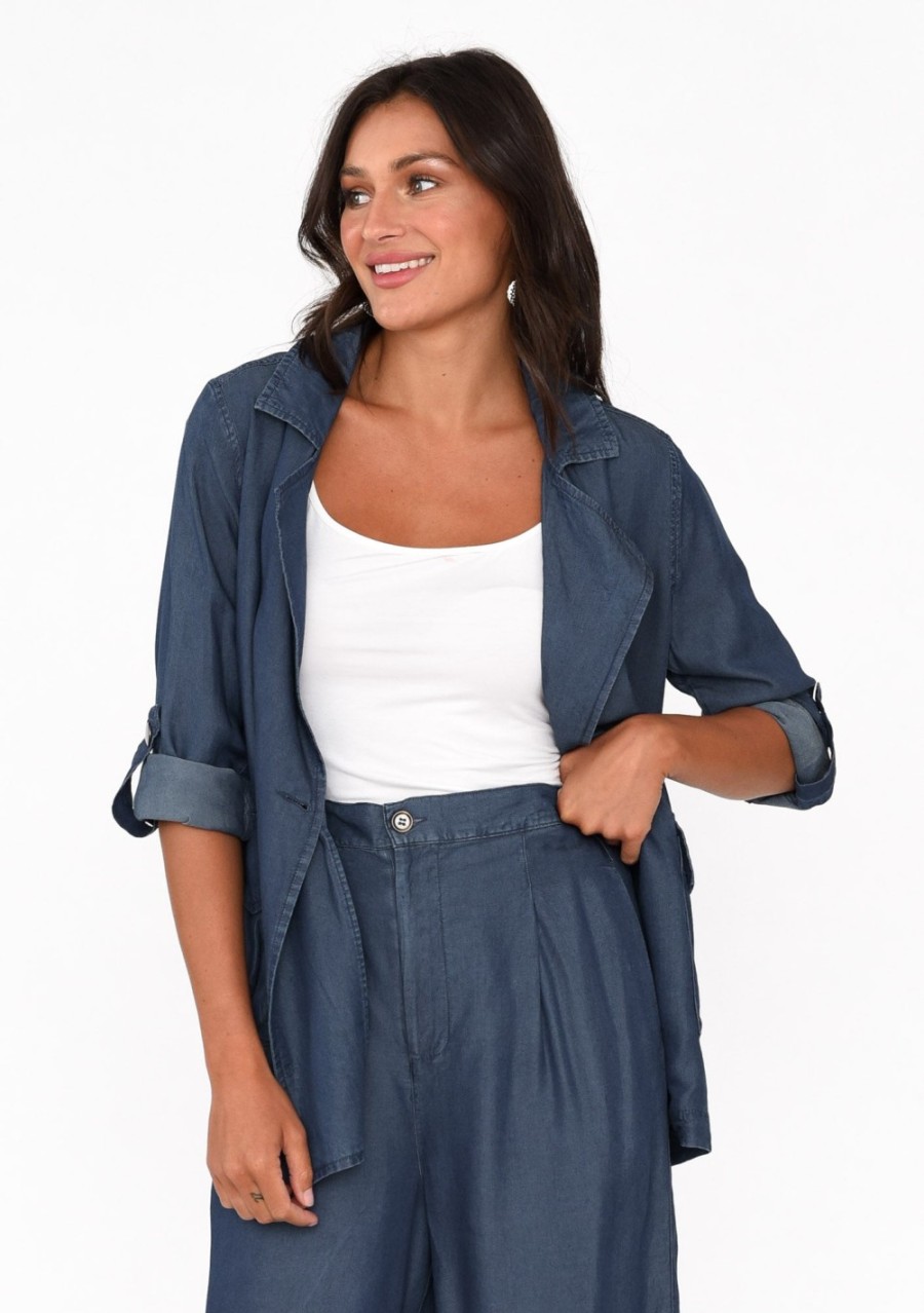 Clothing Betty Basics Jackets | Lara Blue Denim Jacket