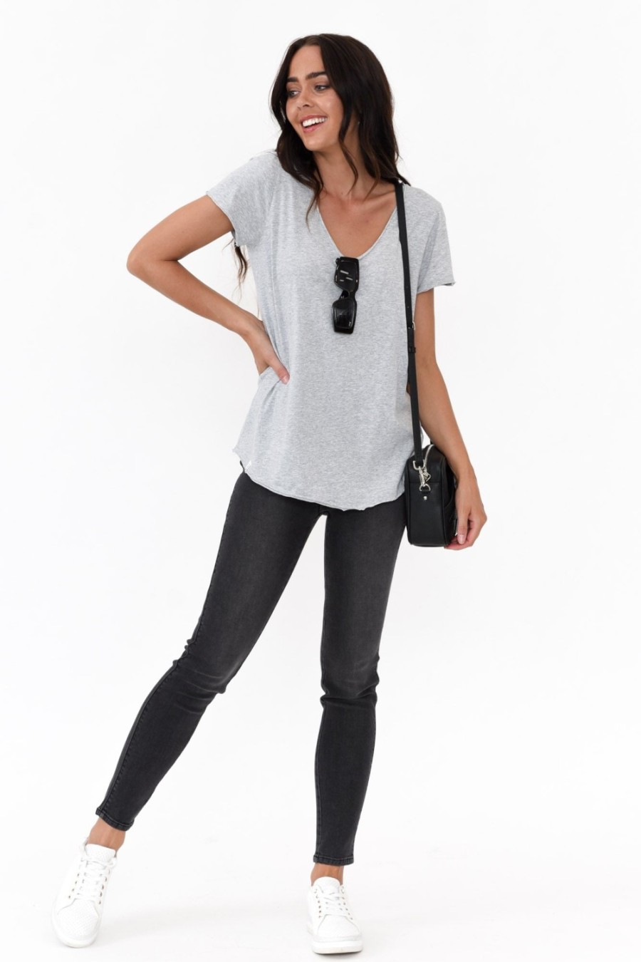 Clothing Cafe Latte Jeans | Courtney Black Denim Stretch Jean