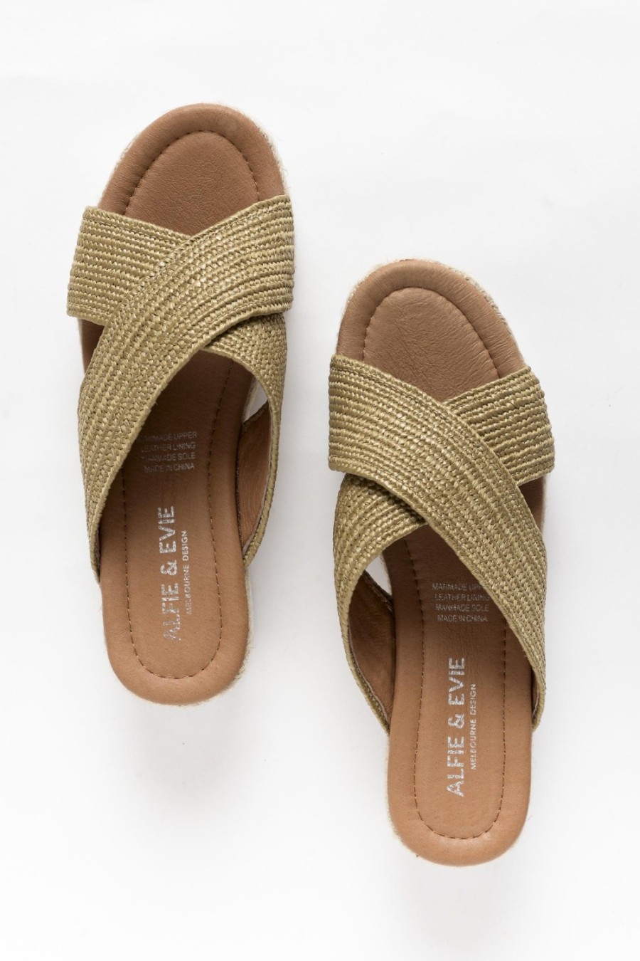 Shoes Alfie and Evie Heeled Sandals | Donovan Tan Cross Over Slide