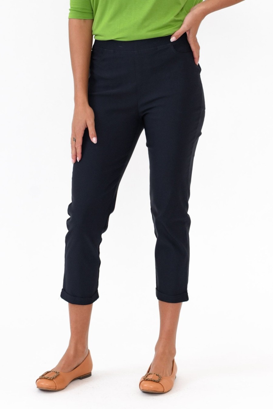 Clothing Willow Tree Pants | Jensen Navy Cotton Stretch Pant