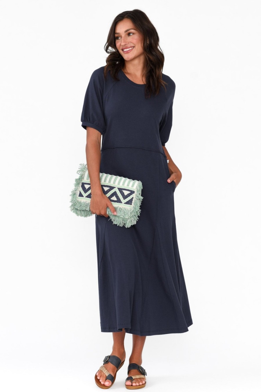 Clothing One Ten Willow Midi Dresses | Colorado Navy Cotton Maxi Dress