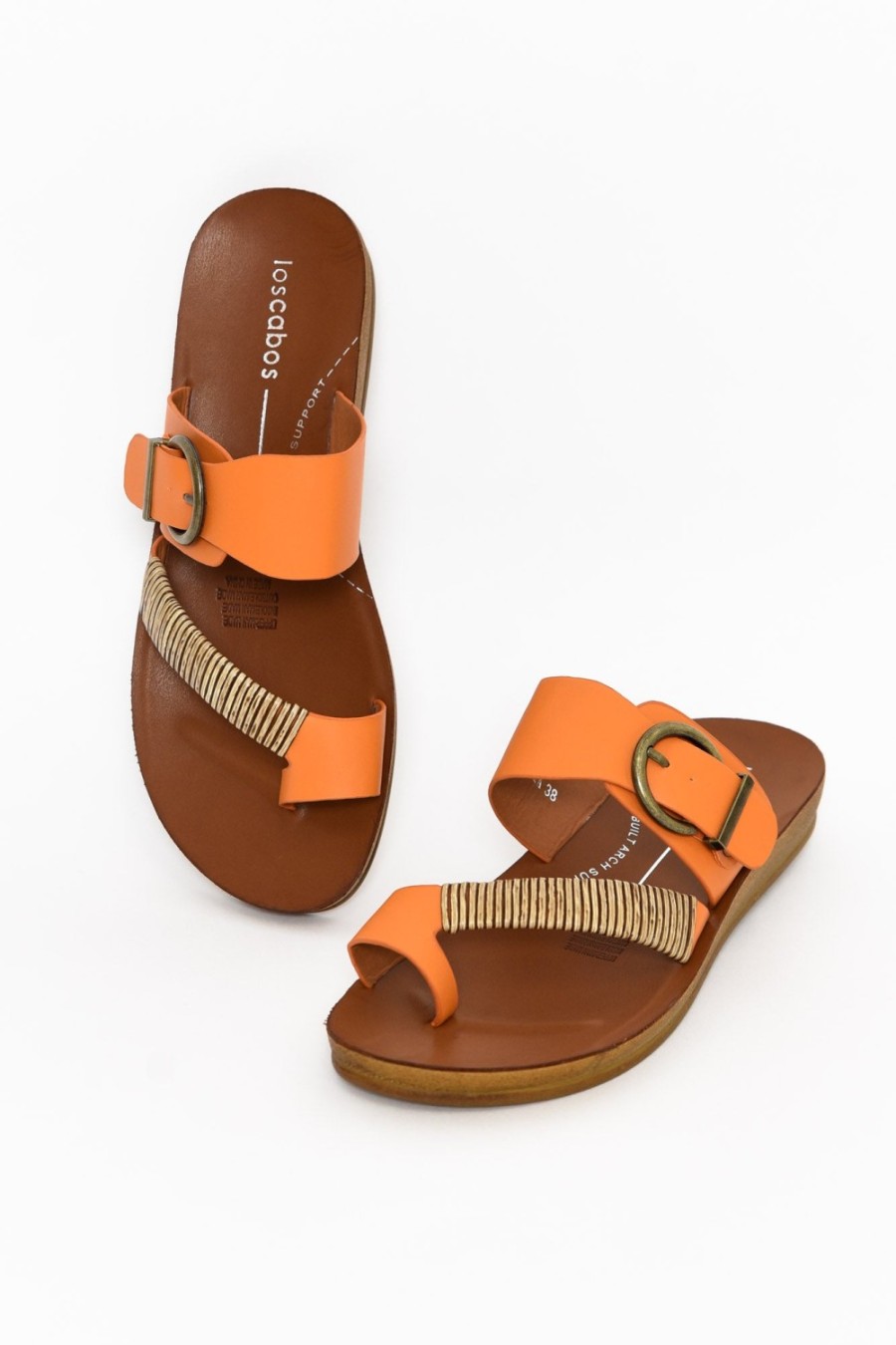 Shoes Los Cabos Slides | Bria Tangerine Slide