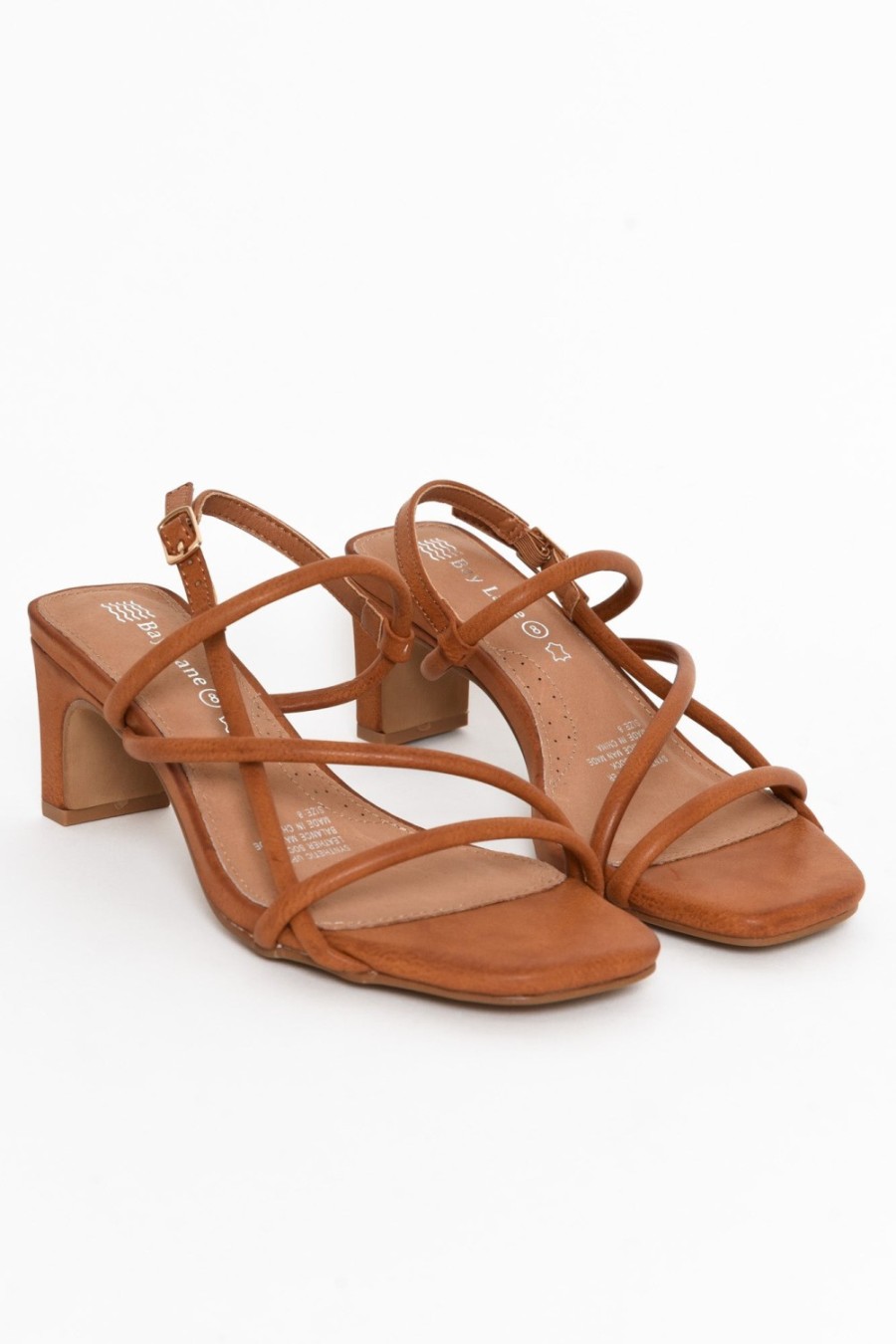 Shoes Bay Lane Heeled Sandals | Krystal Tan Crossover Heel