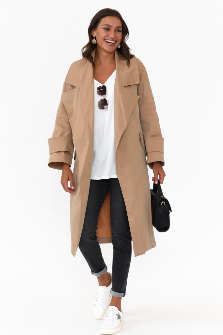 Clothing Fate Becker Coats | Spy Of Love Beige Trench Coat