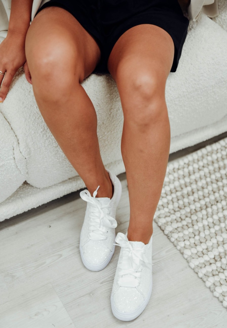 Shoes Keds White Sneakers | Alley White Sequin Sneaker