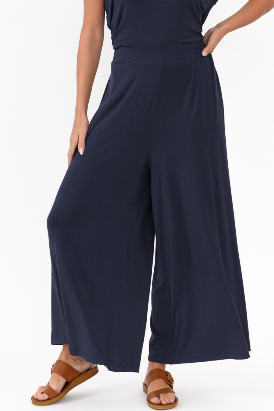 Clothing Willow Tree Pants | Lowen Navy Modal Wide Leg Pant