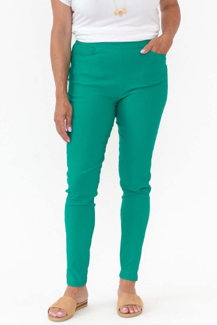 Clothing Willow Tree Pants | Dixon Teal Cotton Stretch Pant