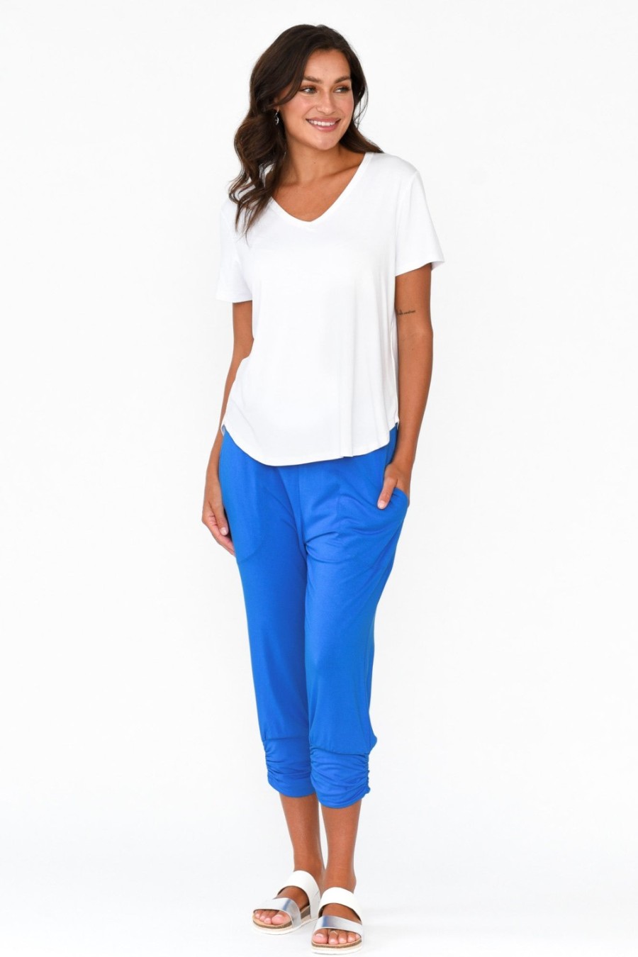 Clothing Lou Lou Pants | Perry Cobalt Bamboo Crop Pant