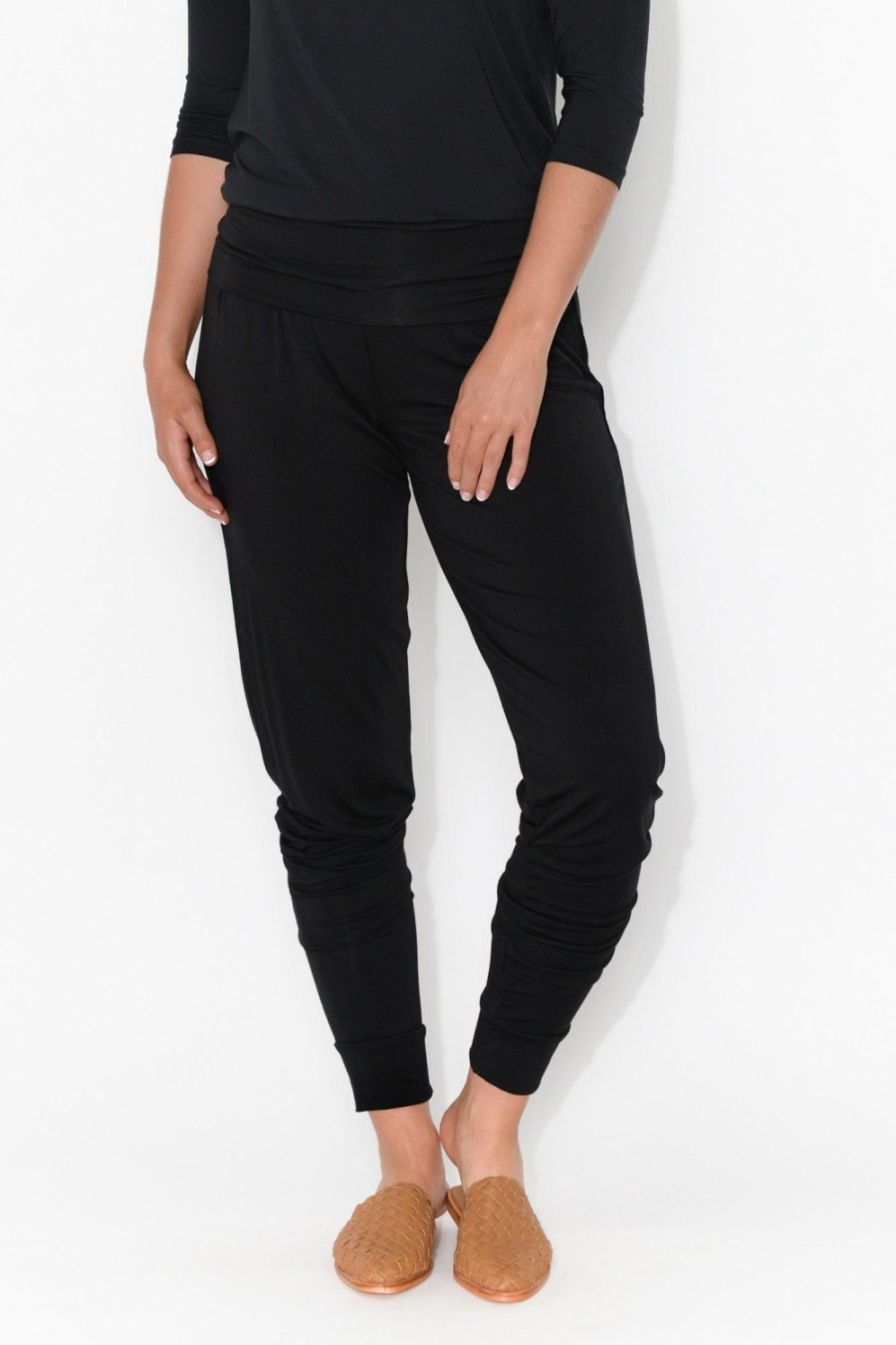 Clothing Bamboo Body Pants | Black Bamboo Soft Slouch Pant