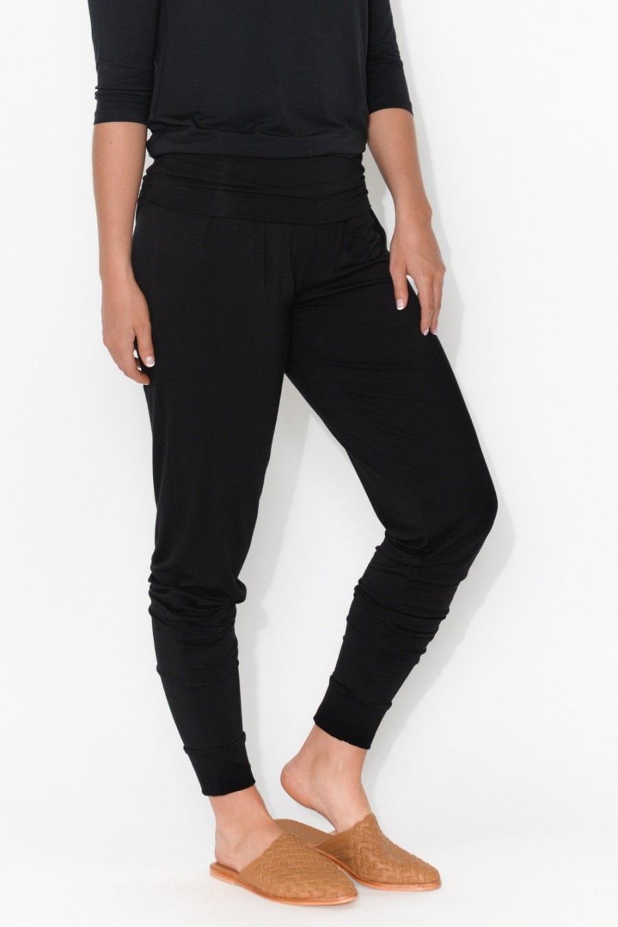 Clothing Bamboo Body Pants | Black Bamboo Soft Slouch Pant