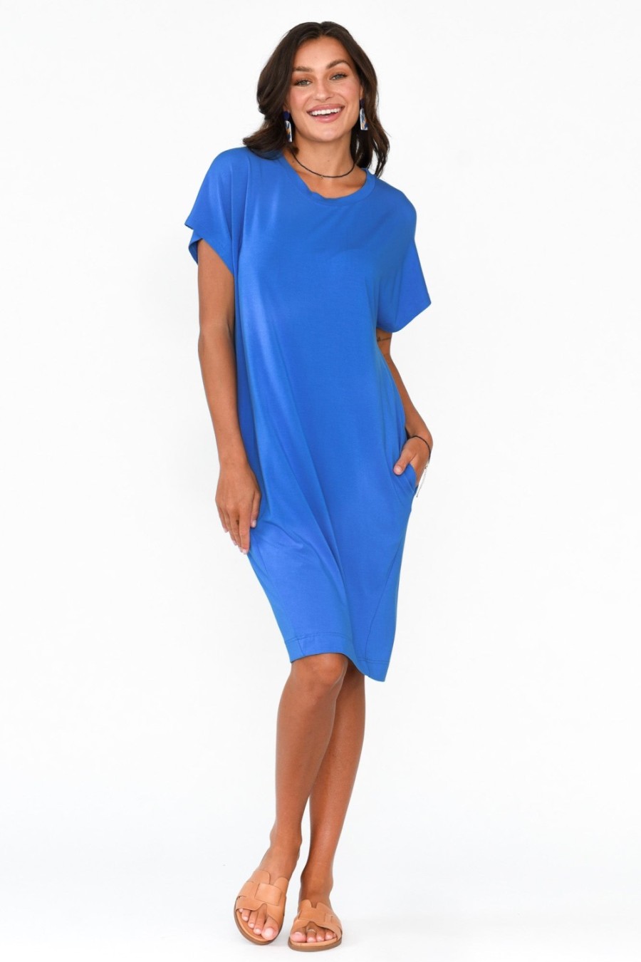 Clothing Lou Lou Bamboo Dresses | Nicks Cobalt Bamboo Tee Dress