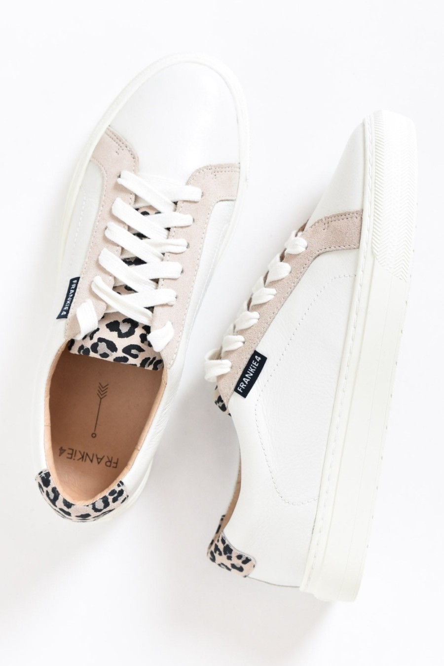 Shoes Frankie4 White Sneakers | Mim Iii White/Leopard Print Sneaker