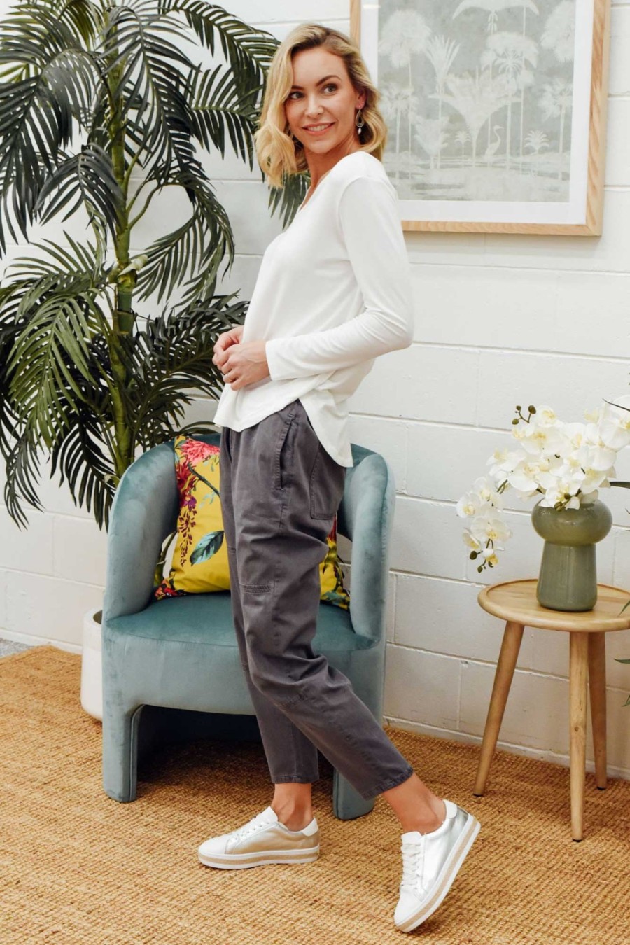 Clothing Willow Tree Pants | Johnston Charcoal Drawstring Pant