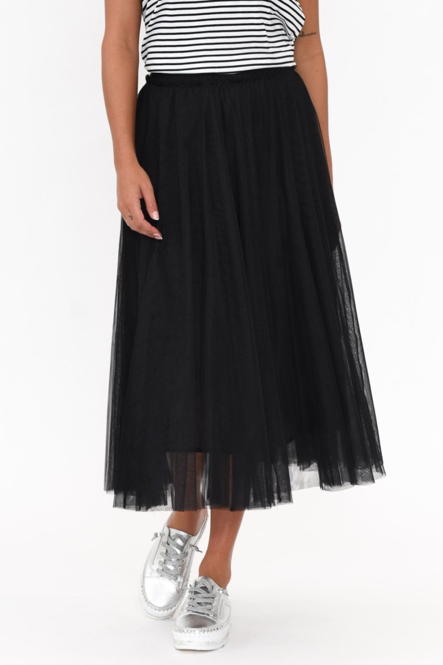 Clothing Silver Wishes Skirts | Harrison Black Tulle Skirt