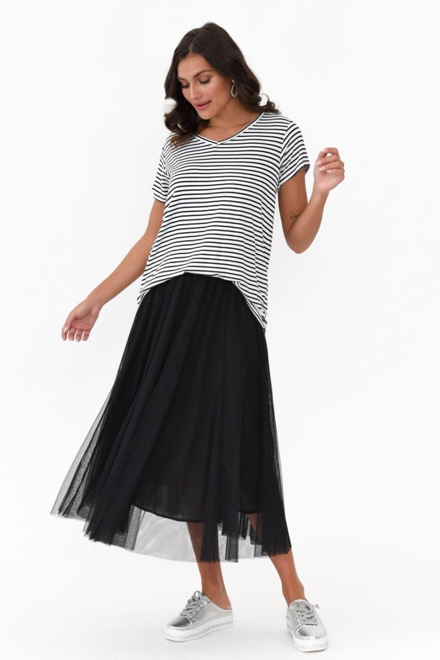 Clothing Silver Wishes Skirts | Harrison Black Tulle Skirt