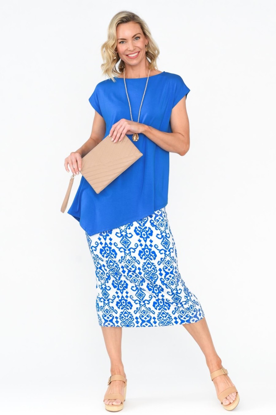 Clothing Lou Lou Sleeved Tops | Toni Cobalt Bamboo Top