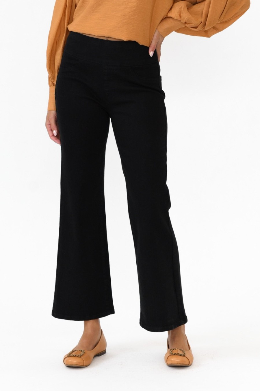 Clothing Betty Basics Jeans | Nicola Black Wide Leg Jean