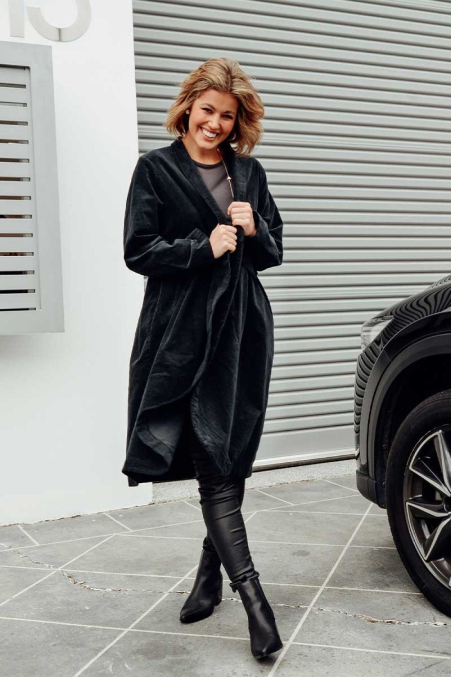 Clothing Frederic Jackets | Genevieve Black Velvet Coat