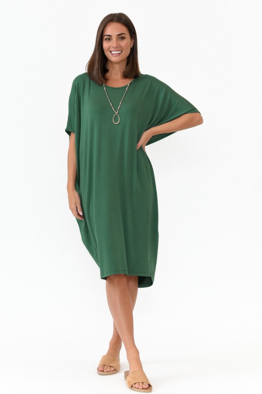 Clothing Betty Basics Above Knee Dresses | Emerald Maui Dress