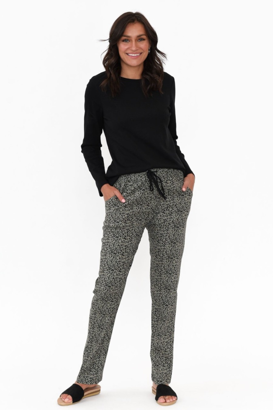 Clothing Cali and Co Pants | Kent Khaki Leopard Pant