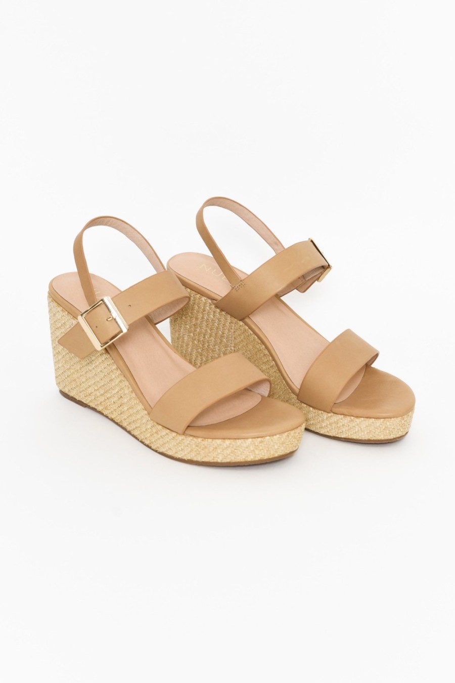 Shoes Nude Shoes Heeled Sandals | Soldana Nude Leather Buckle Wedge