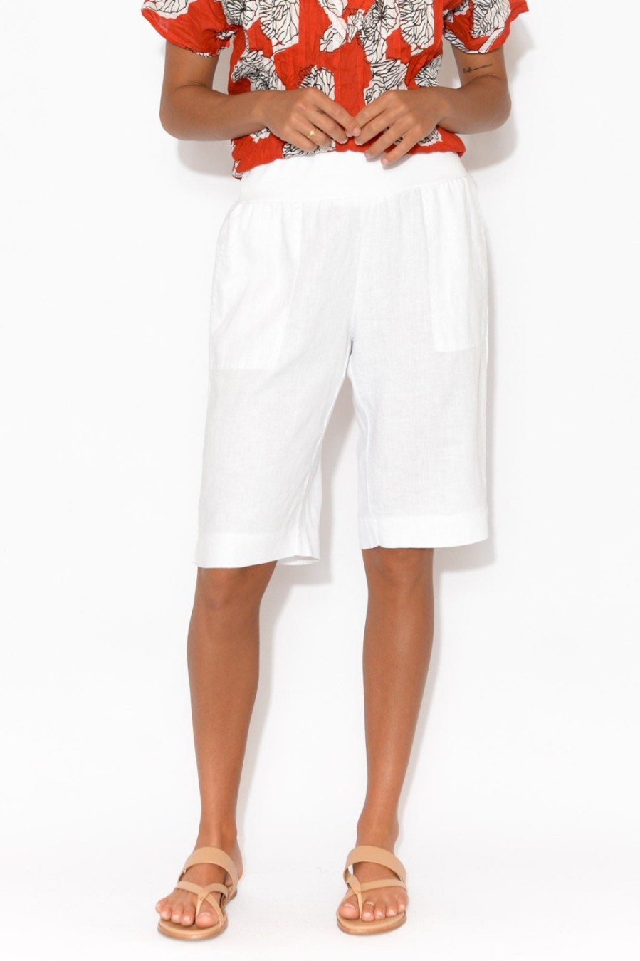 Clothing Gordon Smith Shorts | Aster White Linen Short