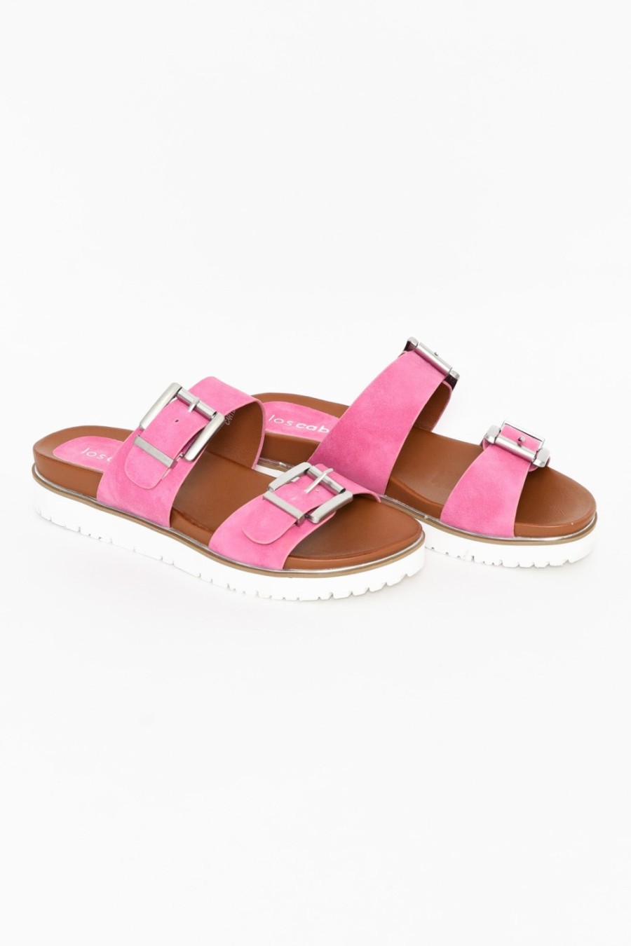 Shoes Los Cabos Slides | Cayla Pink Buckle Platform Slide