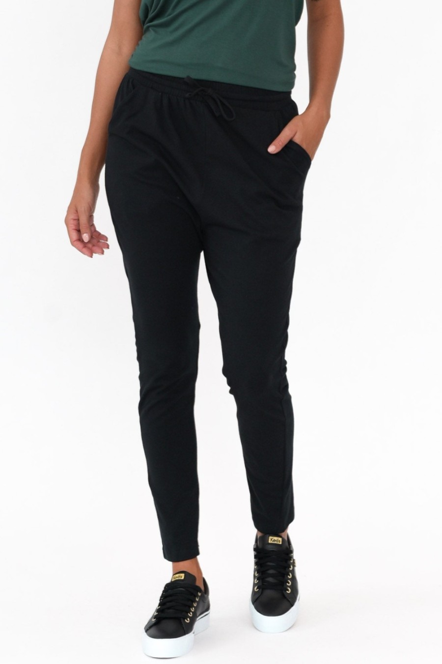 Clothing Betty Basics Pants | Jade Black Slouch Pant