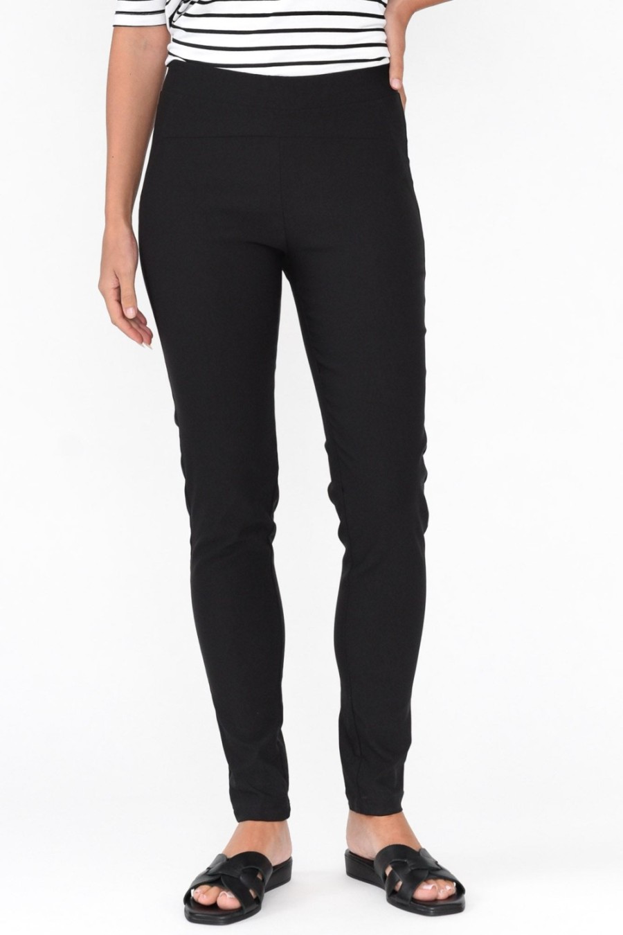 Clothing Tirelli Pants | Olympia Black Straight Pant