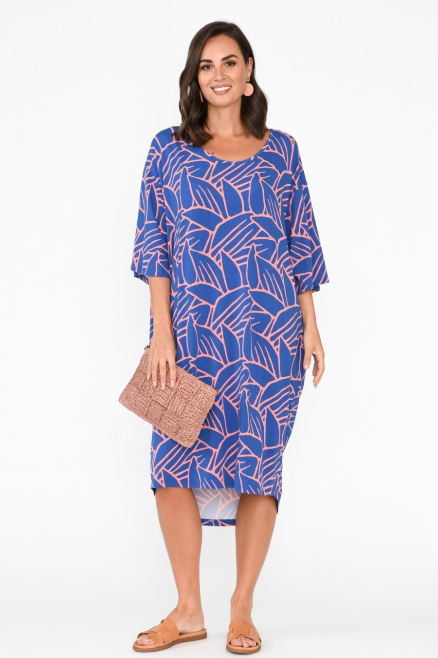 Clothing PQ Bamboo Dresses | Brea Blue Leaf Bamboo Dress