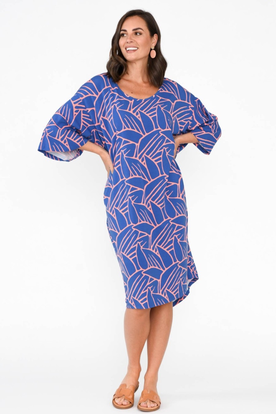 Clothing PQ Bamboo Dresses | Brea Blue Leaf Bamboo Dress