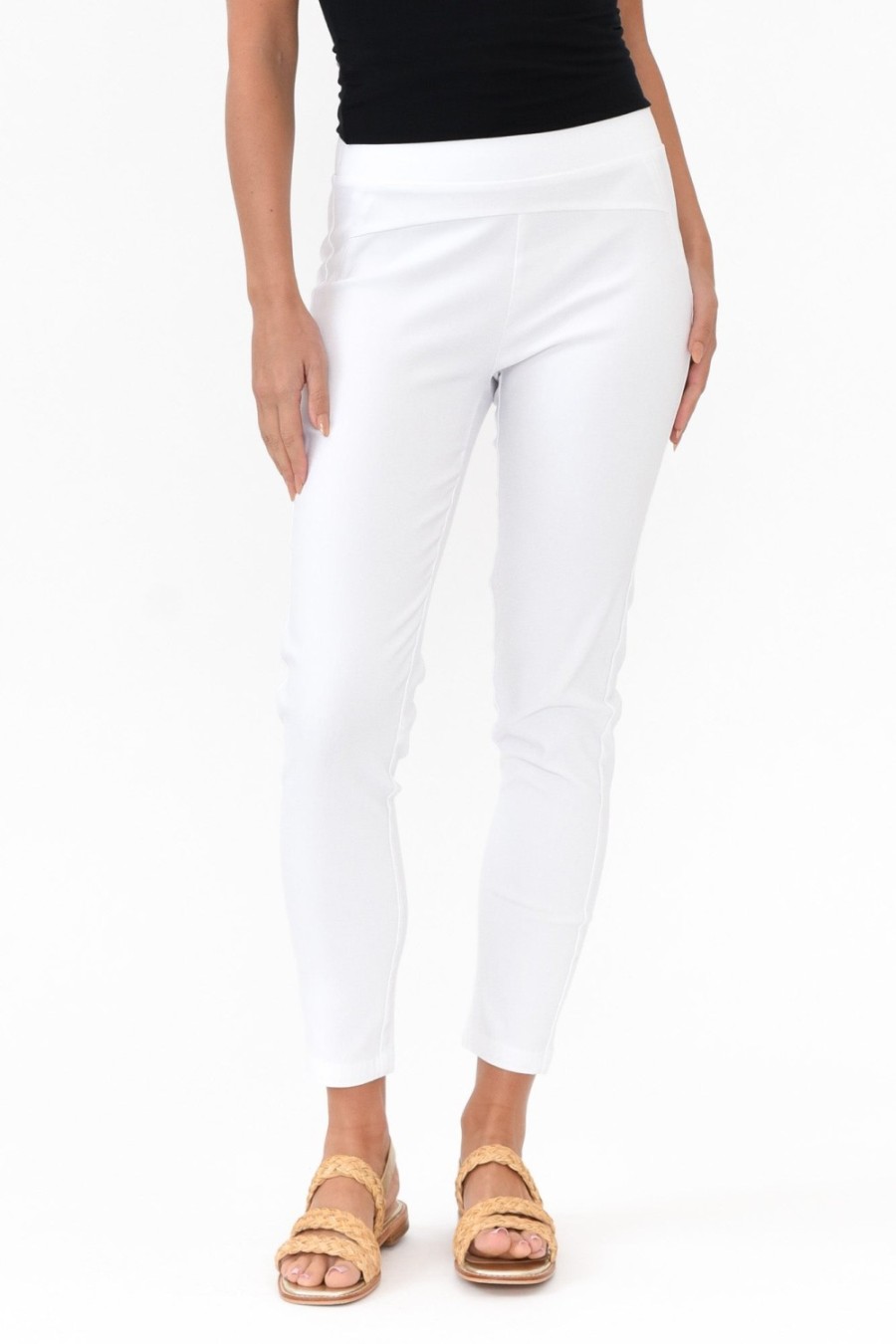 Clothing Tirelli Pants | Olympia White Straight 7/8 Pant