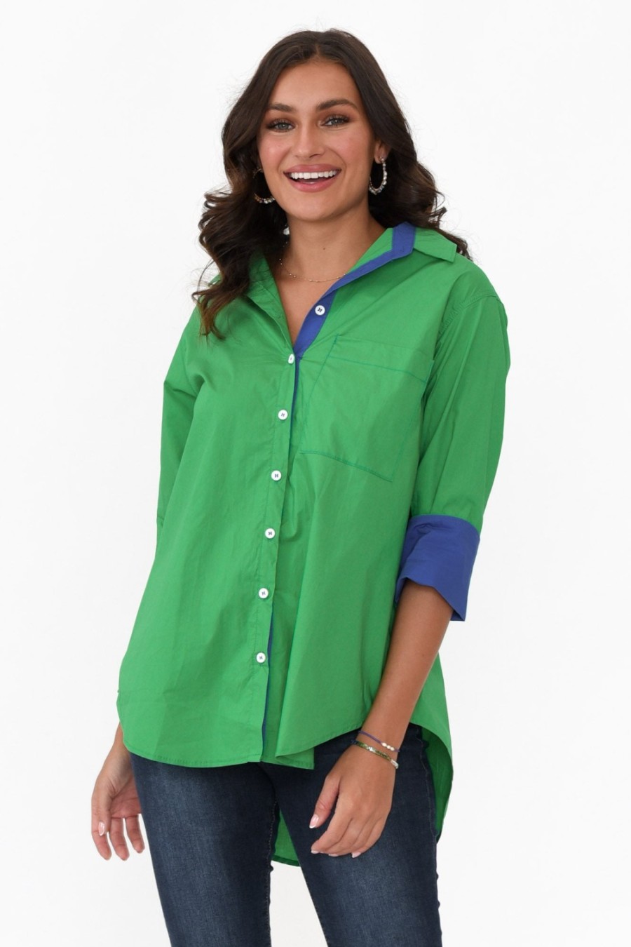 Clothing Soul Sparrow Shirts | Kingsley Green Cotton Shirt