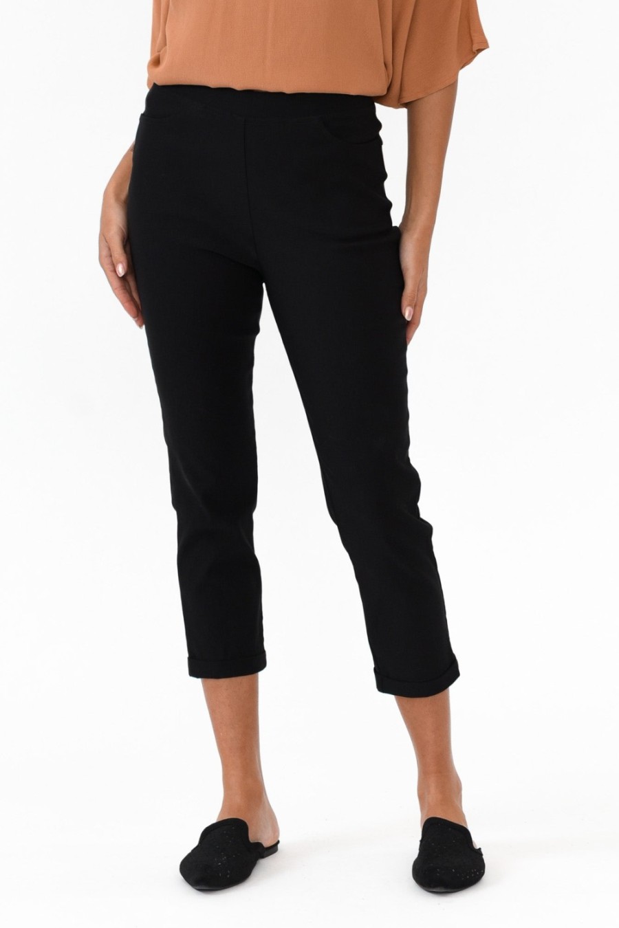 Clothing Willow Tree Pants | Jensen Black Cotton Stretch Pant