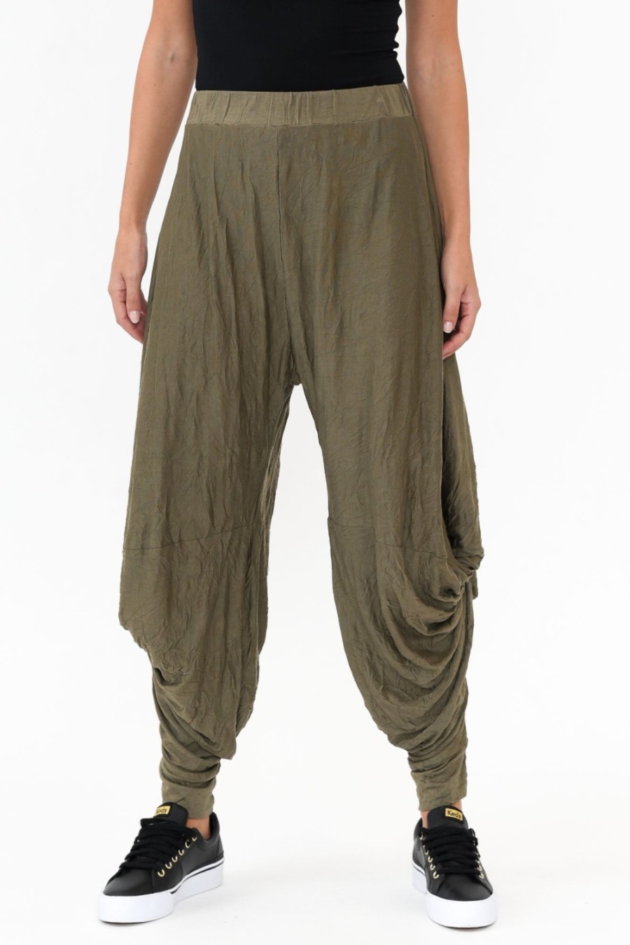 Clothing Cotton Village Pants | Khaki Crinkle Cotton Cloud Pant