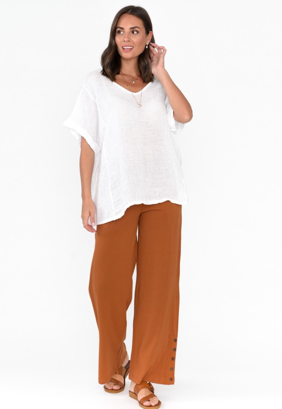 Clothing One Ten Willow Pants | Angelica Rust Cotton Shirred Pant