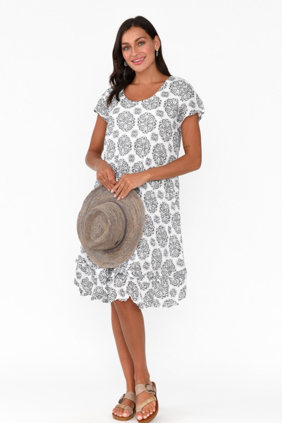 Clothing Namastai Cotton Dresses | Lauren Grey Fiesta Crinkle Cotton Dress