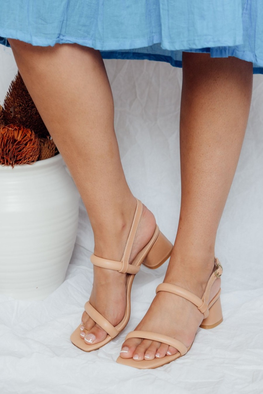 Shoes Nude Shoes Heeled Sandals | Lacee Nude Leather Heel