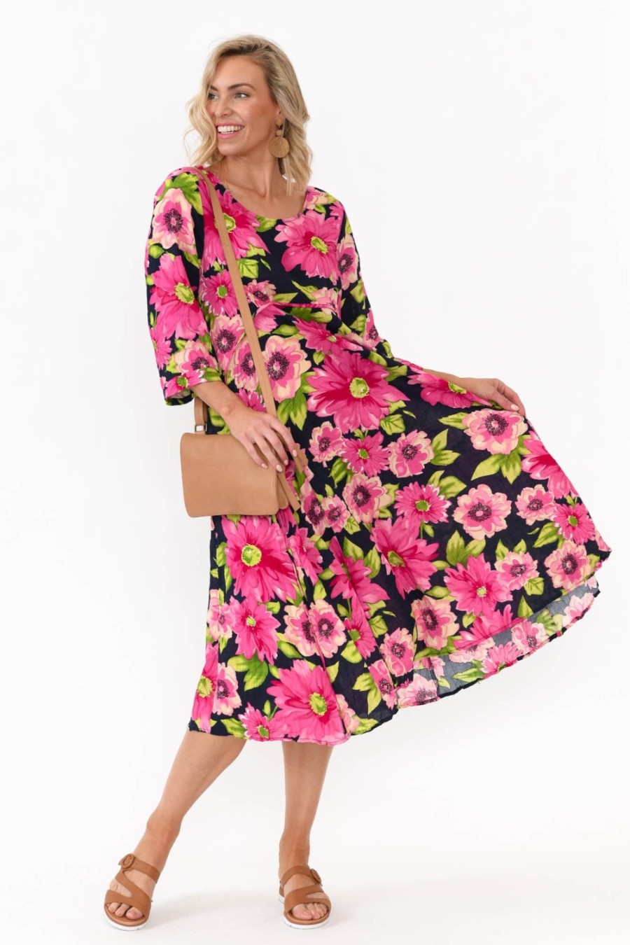 Clothing Willow Tree Midi Dresses | Eamon Navy Blossom Midi Dress