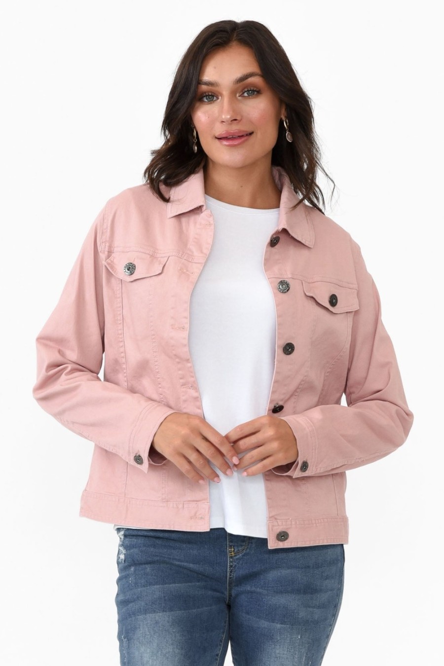 Clothing Cali and Co Jackets | Florida Blush Cotton Stretch Jacket