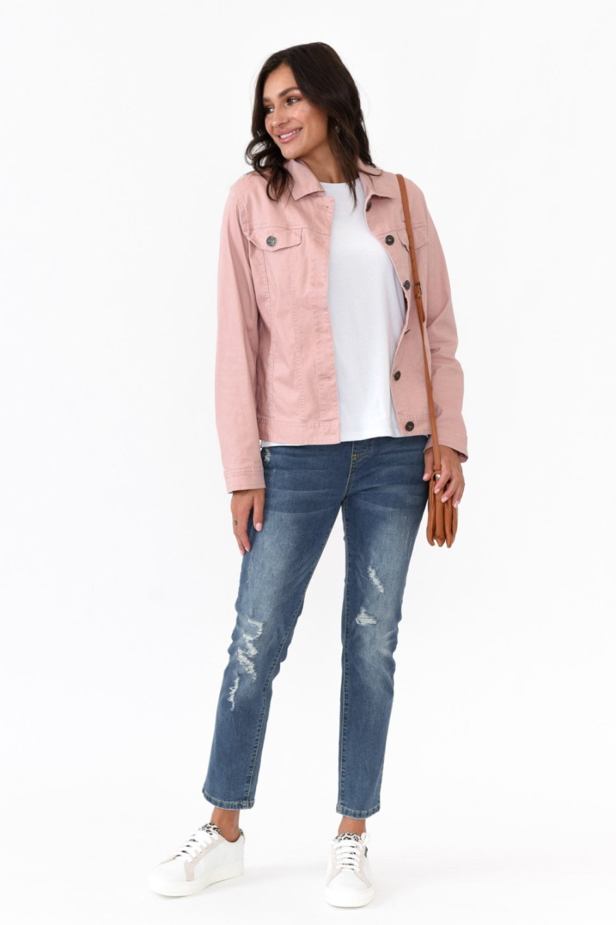 Clothing Cali and Co Jackets | Florida Blush Cotton Stretch Jacket