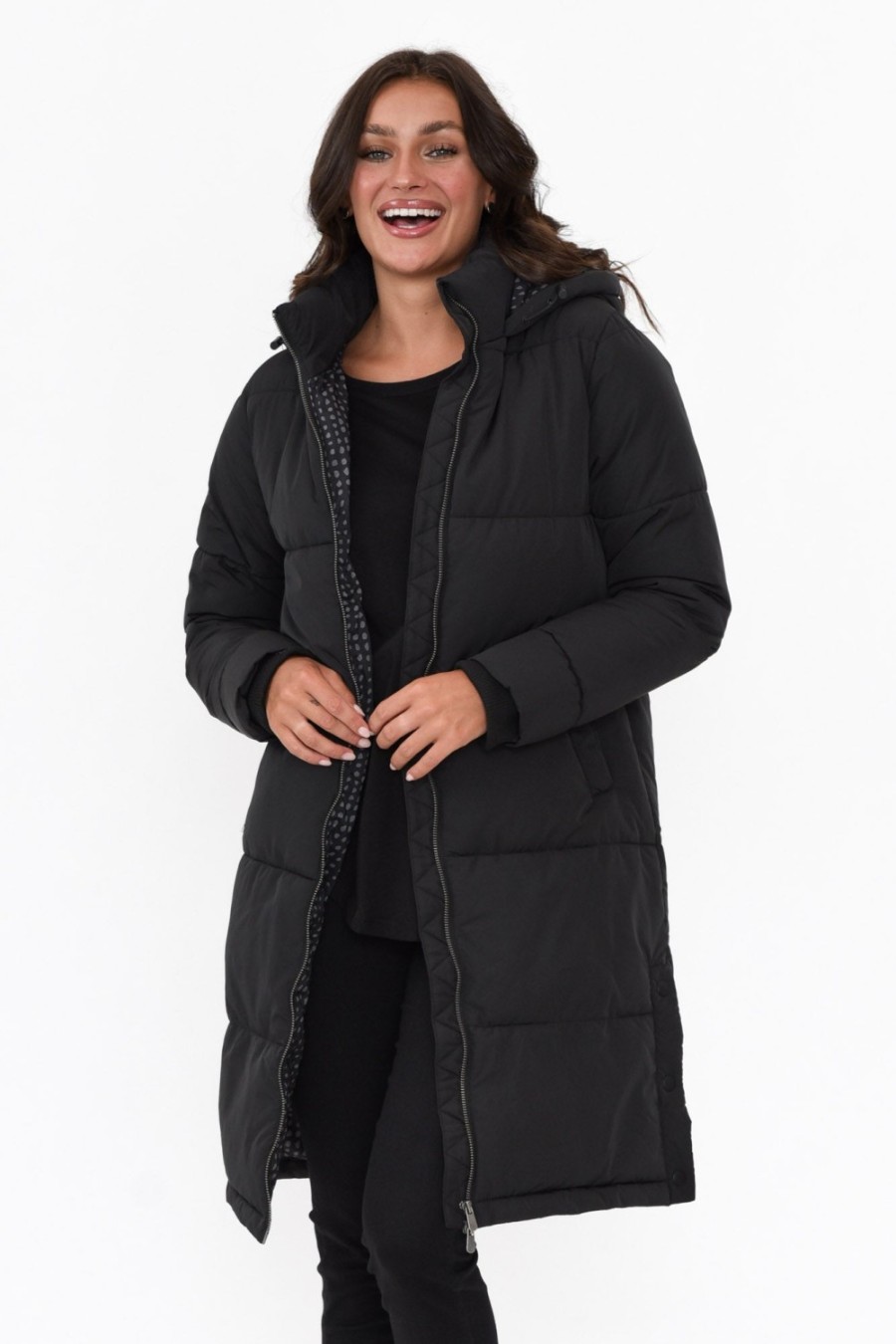 Clothing Foxwood Jackets | Camelia Black Puffer Jacket