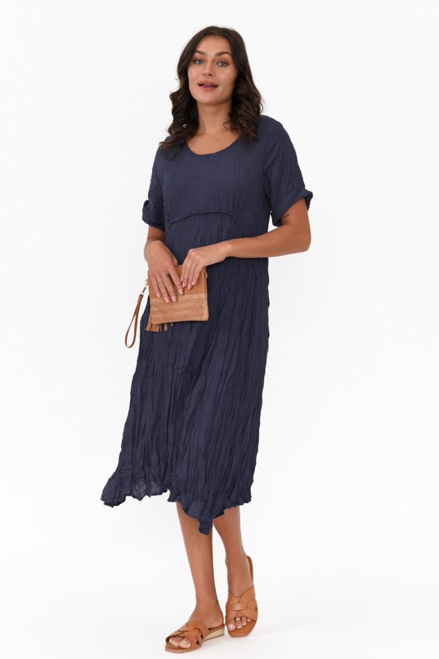 Clothing Willow Tree Cotton Dresses | Lloyd Navy Midi Dress